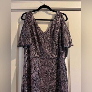 Alex Evenings Lavender Sequin Maxi Dress